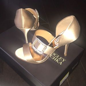 Gold Satin Badgley Mischka Heels